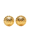 Chanel CC Gold Plated Round Clip On Earrings Secondhand