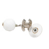 Chanel CC Brass Enamel Faux Pearl Drop Push Back Earrings Secondhand