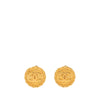 Chanel CC Gold Plated Round Clip On Earrings Secondhand