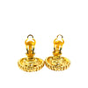 Chanel CC Gold Plated Sunburst Clip On Earrings Secondhand