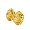 Chanel CC Gold Plated Sunburst Clip On Earrings Secondhand
