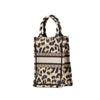 Secondhand Dior Mizza Mini Embroidered Canvas Leopard Vertical Book Tote