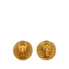 Chanel CC Gold Plated Sunburst Round Clip On Earrings Secondhand