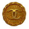 Chanel CC Gold Plated Sunburst Round Clip On Earrings Secondhand