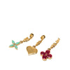 Louis Vuitton Gold Plated Enamel Sweet Monogram Push Back Earrings Secondhand