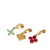 Louis Vuitton Gold Plated Enamel Sweet Monogram Push Back Earrings Secondhand