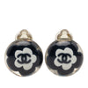 Chanel CC Resin Flower Clip On Earrings Secondhand