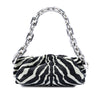 Secondhand Bottega Veneta Textured Nappa Zebra Print Chain Pouch