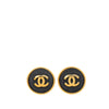Chanel CC Gold Plated and Resin Round Clip On Earrings Secondhand