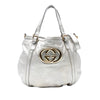 Gucci Medium Metallic Calfskin Web Britt Satchel Secondhand