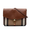 Burberry Small Leather and House Check Canvas Derby Macken Crossbody Secondhand