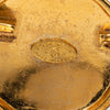 Chanel CC Gold Plated Quilted Round Brooch Secondhand