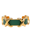 Hermès Gold Plated and Leather Criss Cross Cuff Bracelet Secondhand