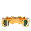 Hermès Gold Plated and Leather Criss Cross Cuff Bracelet Secondhand