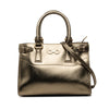 Ferragamo Metallic Leather Gancini Batik Satchel Secondhand