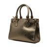 Ferragamo Metallic Leather Gancini Batik Satchel Secondhand