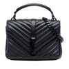 Saint Laurent Medium Chevron Sheepskin  Monogram Monochrome College Bag Secondhand