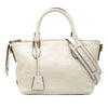 Prada Small Embossed Glace Calf Logo Convertible Satchel Secondhand