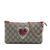 Gucci GG Supreme Embroidered Heart Chain Pochette Secondhand