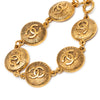 Chanel CC Gold Plated 31 Rue Cambon Medallion Link Bracelet Secondhand