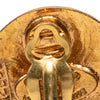 Chanel Gold Plated CC Round Clip On Earrings Secondhand