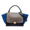 Celine Medium Tricolor Calfskin and Suede Trapeze Satchel Secondhand