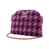 Chanel Mini CC Quilted Tweed Clutch With Chain Secondhand