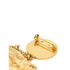 Chanel CC Gold Plated Medallion Quilted Flap Bag Brooch Secondhand