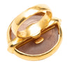 Chanel CC Gold Plated and Glass Round Ring Secondhand