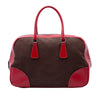 Prada Cinghiale Trimmed Canvas Canapa Bauletto Bag Secondhand