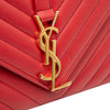 Saint Laurent Small Chevron Calfskin Monogram Envelope Bag Secondhand