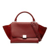 Celine Small Drummed Calfskin and Suede Trapeze Satchel Secondhand