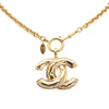 Chanel Gold Plated Quilted CC Pendant Necklace Secondhand