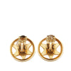 Chanel Gold Plated CC Round Star Clip On Earrings Secondhand