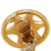 Chanel Gold Plated CC Round Star Clip On Earrings Secondhand
