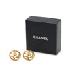 Chanel Gold Plated CC Round Star Clip On Earrings Secondhand