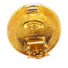 Chanel Gold Plated CC Round Clip on Earrings Secondhand