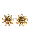 Chanel Gold Plated CC Sun Clip on Earrings Secondhand