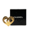 Chanel Gold Plated CC Heart Brooch Secondhand