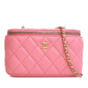 Chanel Small Quilted Lambskin Pearl Crush Vanity Case with Chain Secondhand