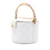 Chanel CC Quilted Lambskin Top Handle Round Vanity Case with Chain Secondhand