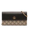 Gucci Bicolor GG Marmont Calfskin and GG Supreme Wallet on Chain Secondhand