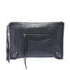 Balenciaga Lambskin Motocross Classic Zip Around Flat Clutch Secondhand