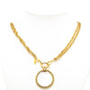 Chanel Gold Plated Double Chain Loupe Magnifying Glass Pendant Necklace Secondhand