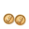 Secondhand Chanel CC Gold Plated Round Clip On Earrings