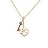 Chanel CC Gold Plated Strass Heart Lock And Key Pendant Necklace Secondhand