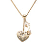 Chanel CC Gold Plated Strass Heart Lock And Key Pendant Necklace Secondhand