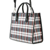 Gucci Freya Hartas Canvas ICCUG Logo Embroidered Plaid Tote Secondhand