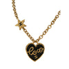 Chanel Gold Plated Enamel Coco Heart Star Pendant Necklace Secondhand