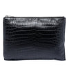 Secondhand Saint Laurent Crocodile Embossed Leather Zipped Tablet Holder